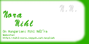 nora mihl business card